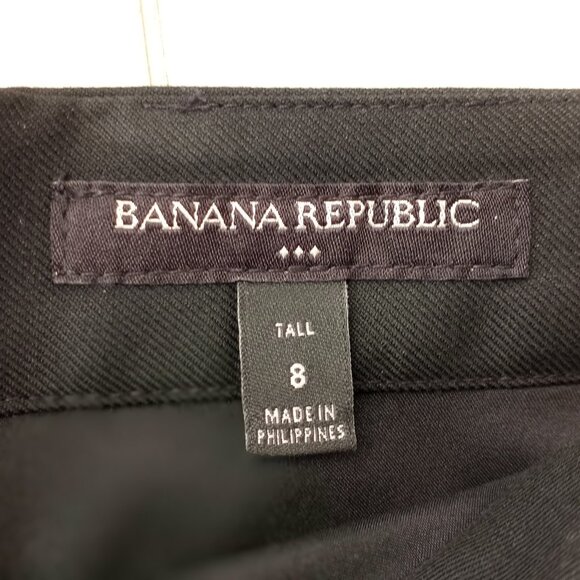 'BANANA REPUBLIC' Solid Black Skirt Size 8 Tall EUC - Picture 3 of 8